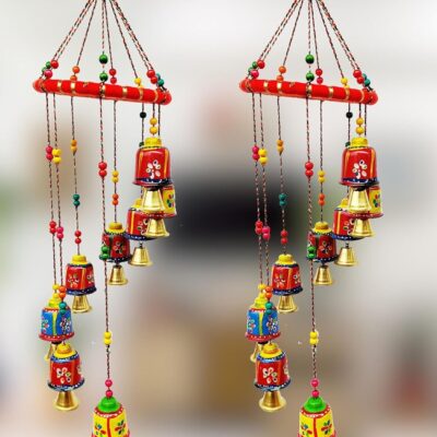 JH Gallery Handcrafted Rajasthani Door & Wall Hanging Home Decor | Balcony Decor Hanging | Home Furnishing | Diwali Gift | Corporate Gift | Home Decor Items (Pack of 2, Multi-Colour)